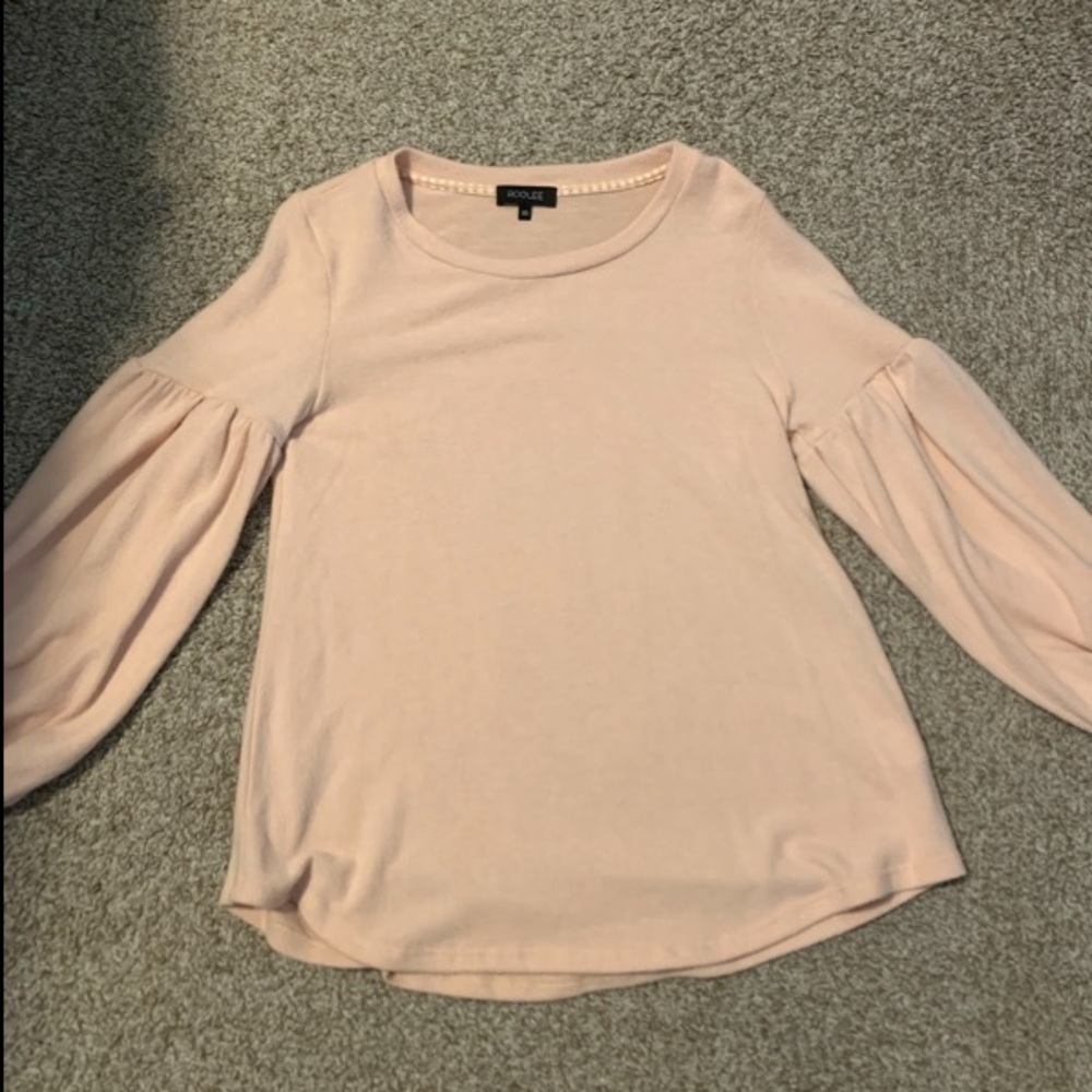 Roolee light pink super soft balloon sleeve shirt - size XS